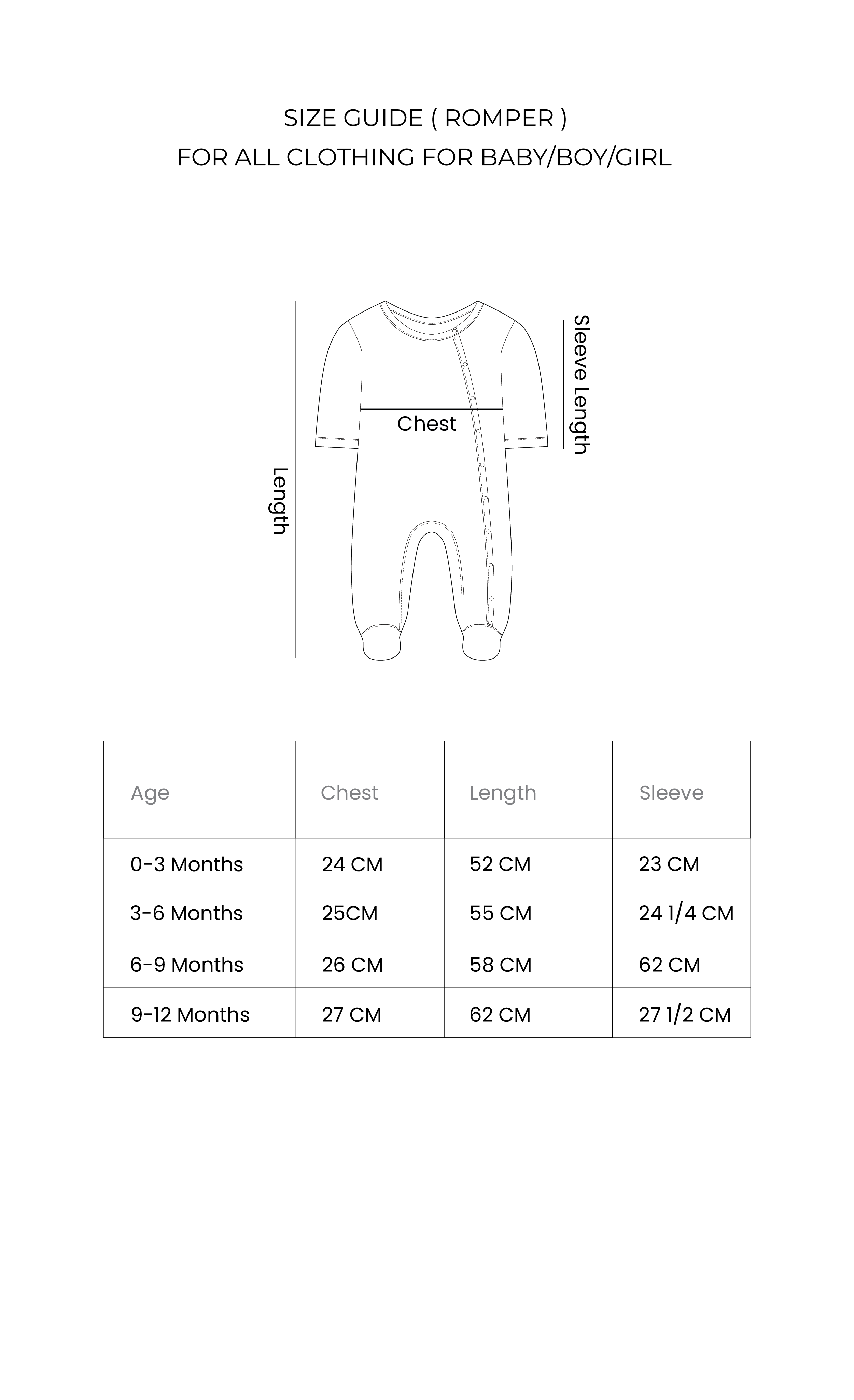 Size Chart for Forgotten Beast